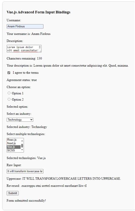 Form Input Bindings .